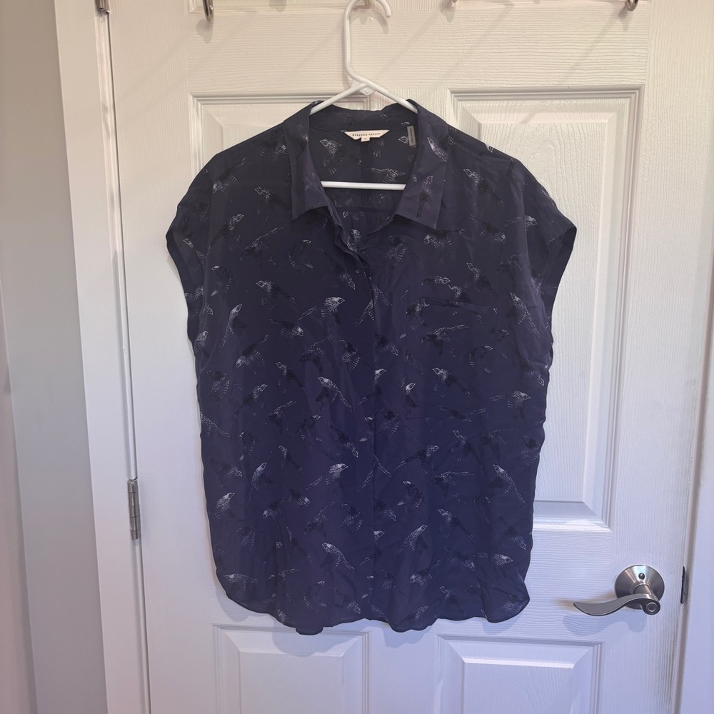 Rebecca Taylor bird patterned silk shirt